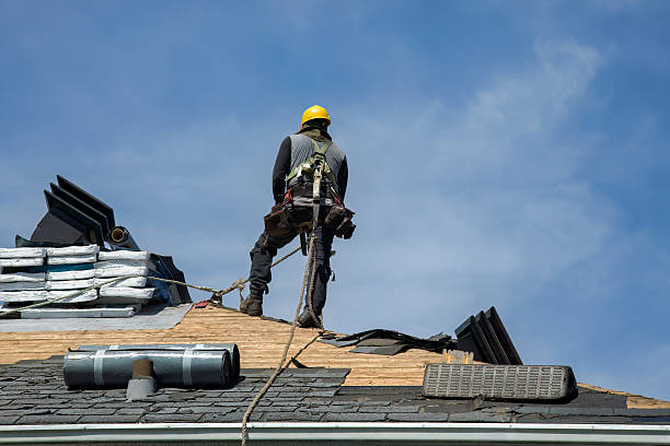 Professional Gutter Installation technician working in Creston, NE